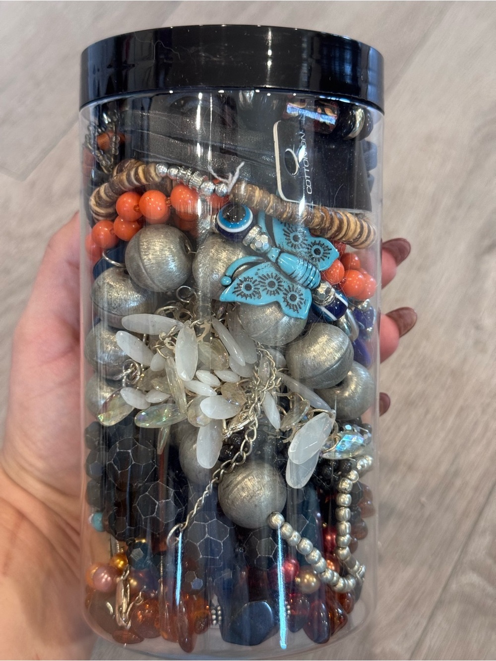 Boho/Beachy/Coastal mystery jewelry jar - over 1lbs of wearable jewelry